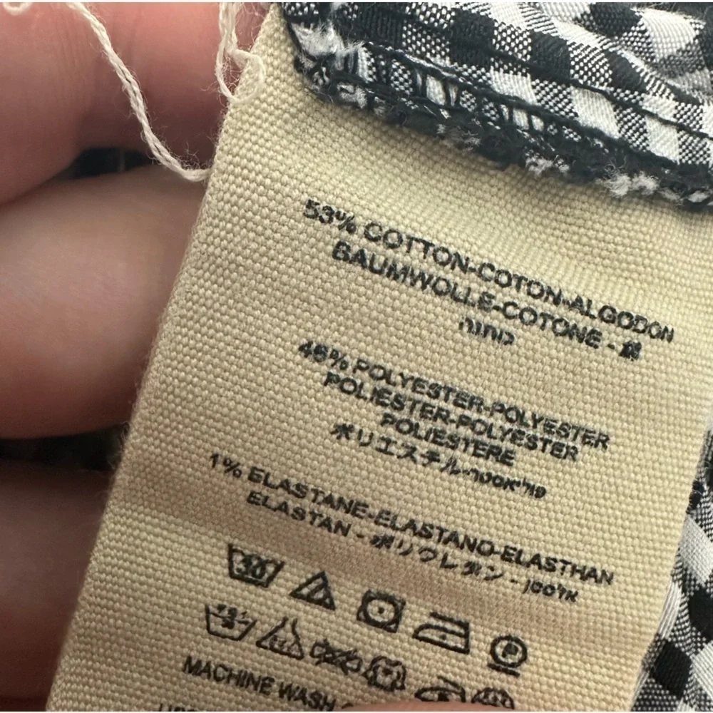 Free People Pants Cropped Gingham Casual Dainty Twee Tie Waist Size 4 Small
